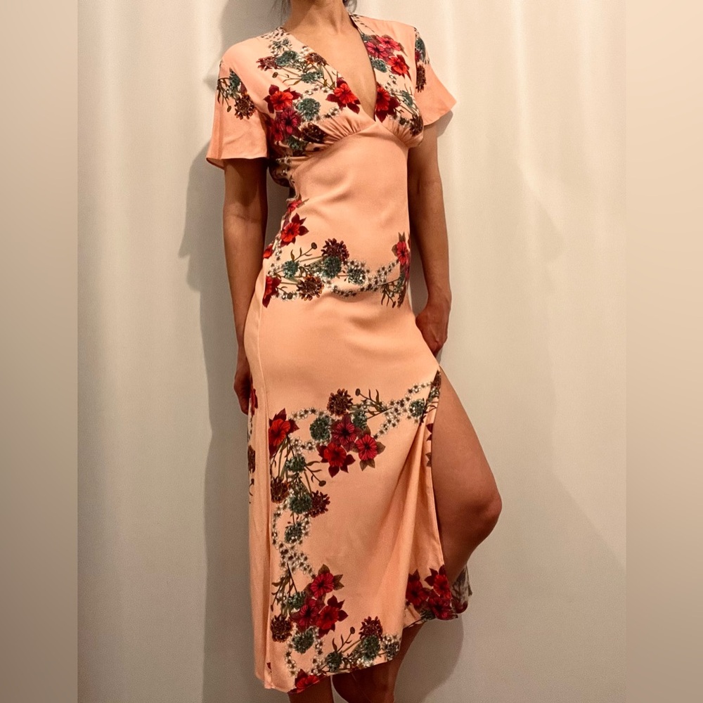 Sandro Paris Floral Maxi Dress in Peach - Picture 2 of 5